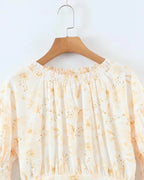 Fashionable Elastic Pleated Pastoral Dress -Guocali