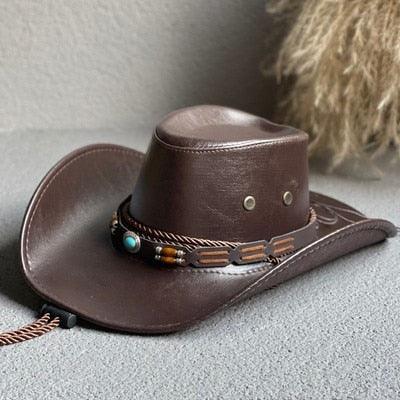 Faux Leather Western Cowboy Hats - UNISEX - Cowboy Hat - Guocali