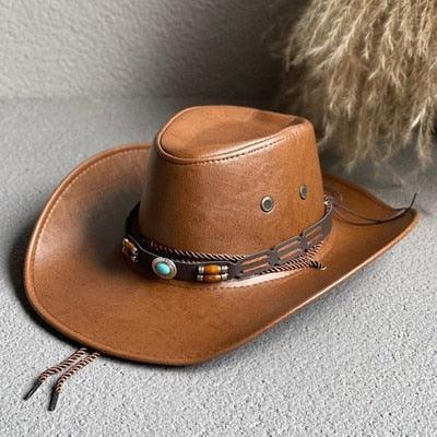 Faux Leather Western Cowboy Hats - UNISEX - Cowboy Hat - Guocali