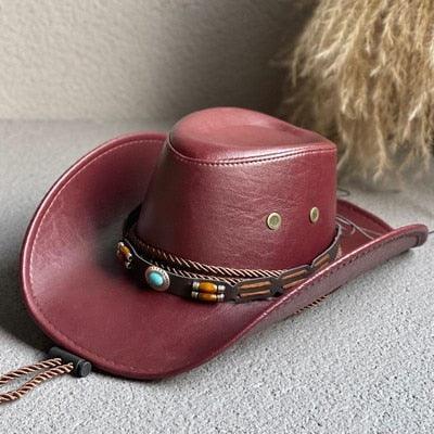 Faux Leather Western Cowboy Hats - UNISEX - Cowboy Hat - Guocali