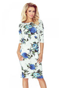 Floral Knee Length Day Dress Casual Style-Day Dress-GUOCALI