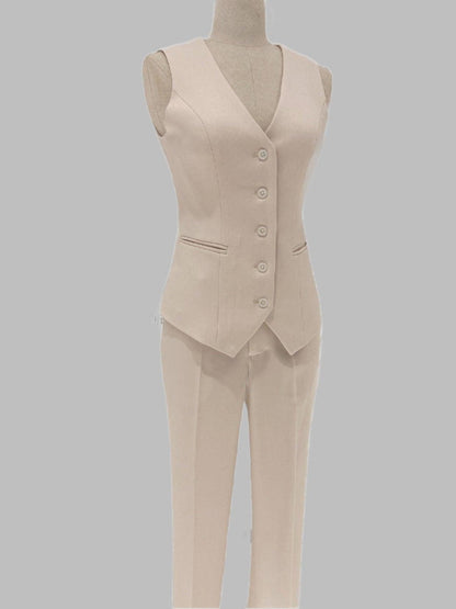 Formal Three Piece Suit - Apricot Women Pantsuit - Pantsuit - Guocali