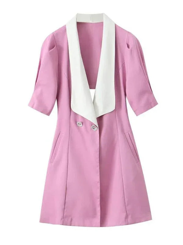 French Fashion Bow Decorated Mini Dress -Guocali