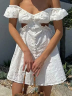 French Lace Backless Dress -Guocali