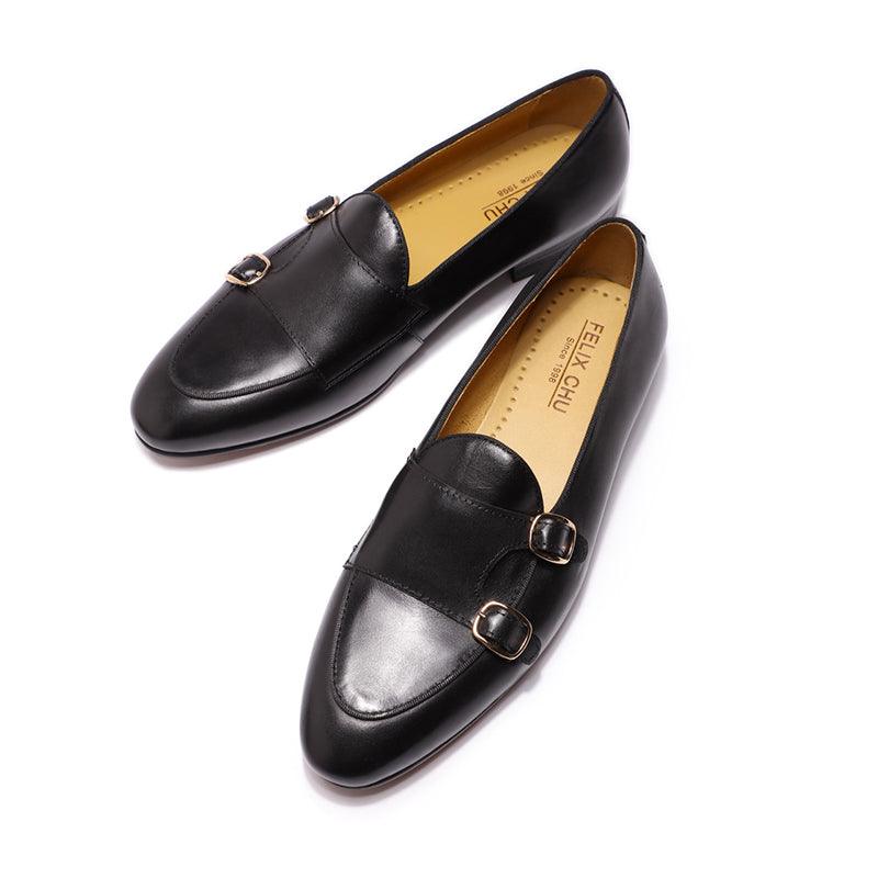 Genuine Leather Men Monk Strap Loafers - Men Shoes - Loafer Shoes - Guocali