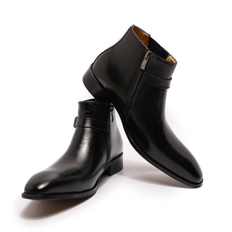 Godfrey Leather Ankle Boots - Ankle Boots - Guocali