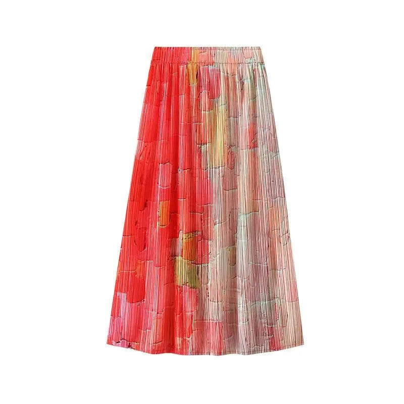 Gradient High Waist A-Line Skirt - A-Line Skirt - Guocali