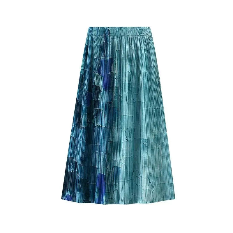 Gradient High Waist A-Line Skirt - A-Line Skirt - Guocali