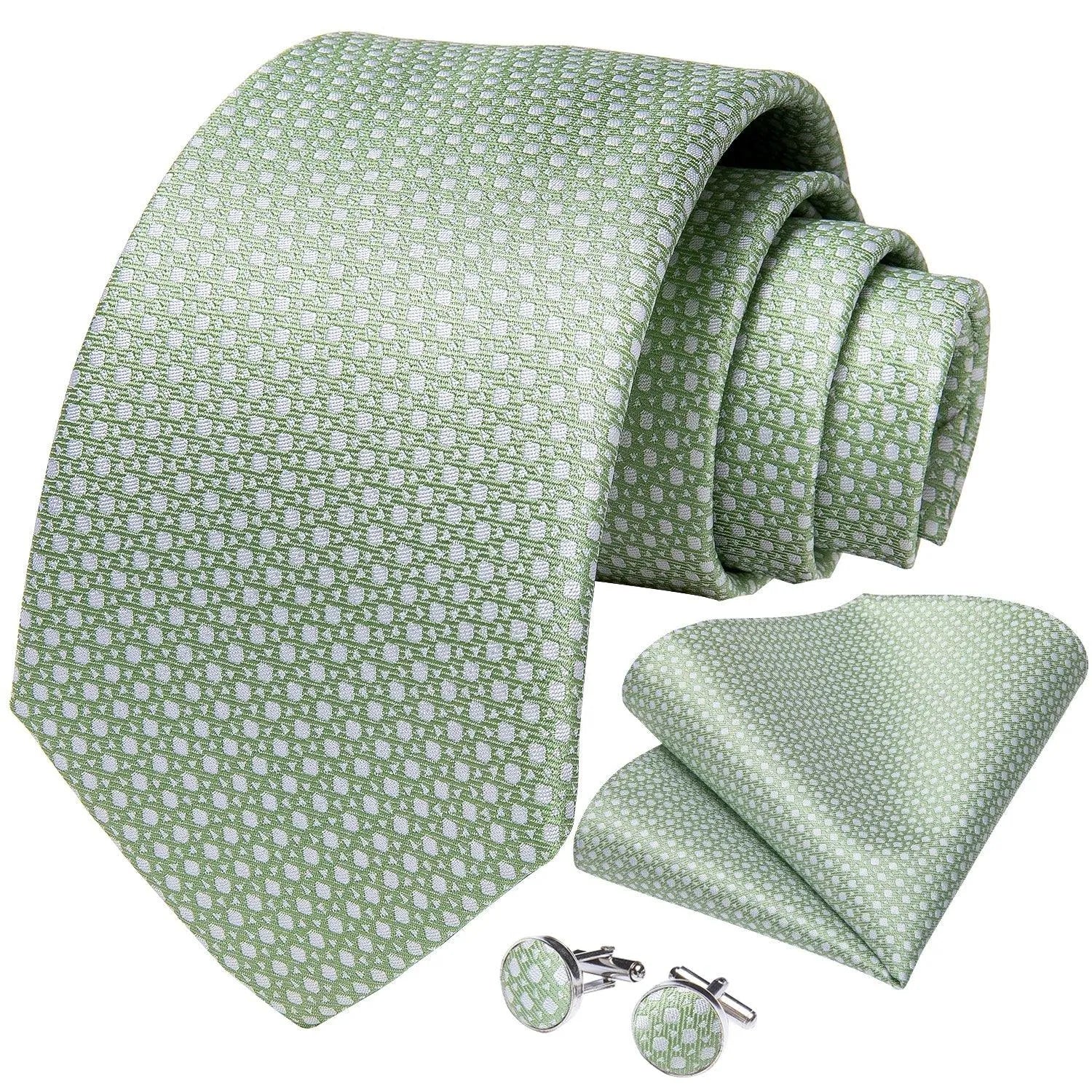 Green Luxury Necktie Set -Guocali