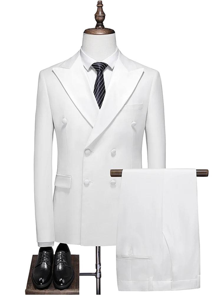 Groom Wedding Suit - Double-Breasted 3-Piece Set - Wedding Suit - Guocali