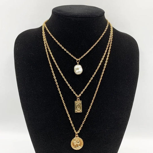 Head Pendant Necklace - Multi-Layered Women Jewelry -Guocali