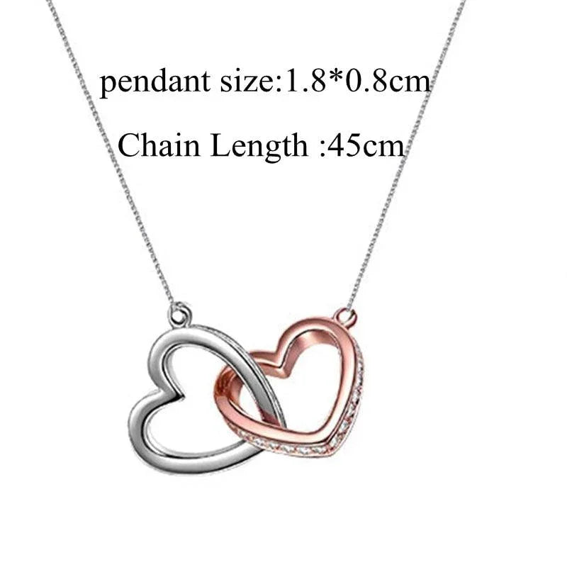 Infinity Hearts Pendant Necklace -Guocali