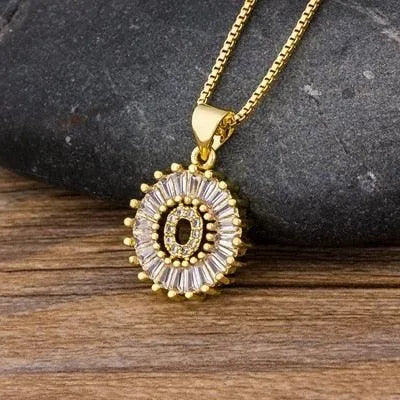 Initial Letter Pendant Necklace - Charm Jewelry -Guocali