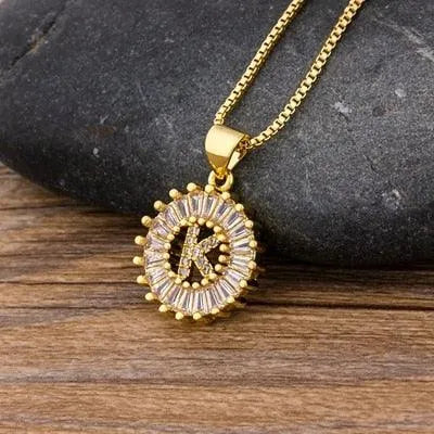 Initial Letter Pendant Necklace - Charm Jewelry - Pendant Necklace - Guocali