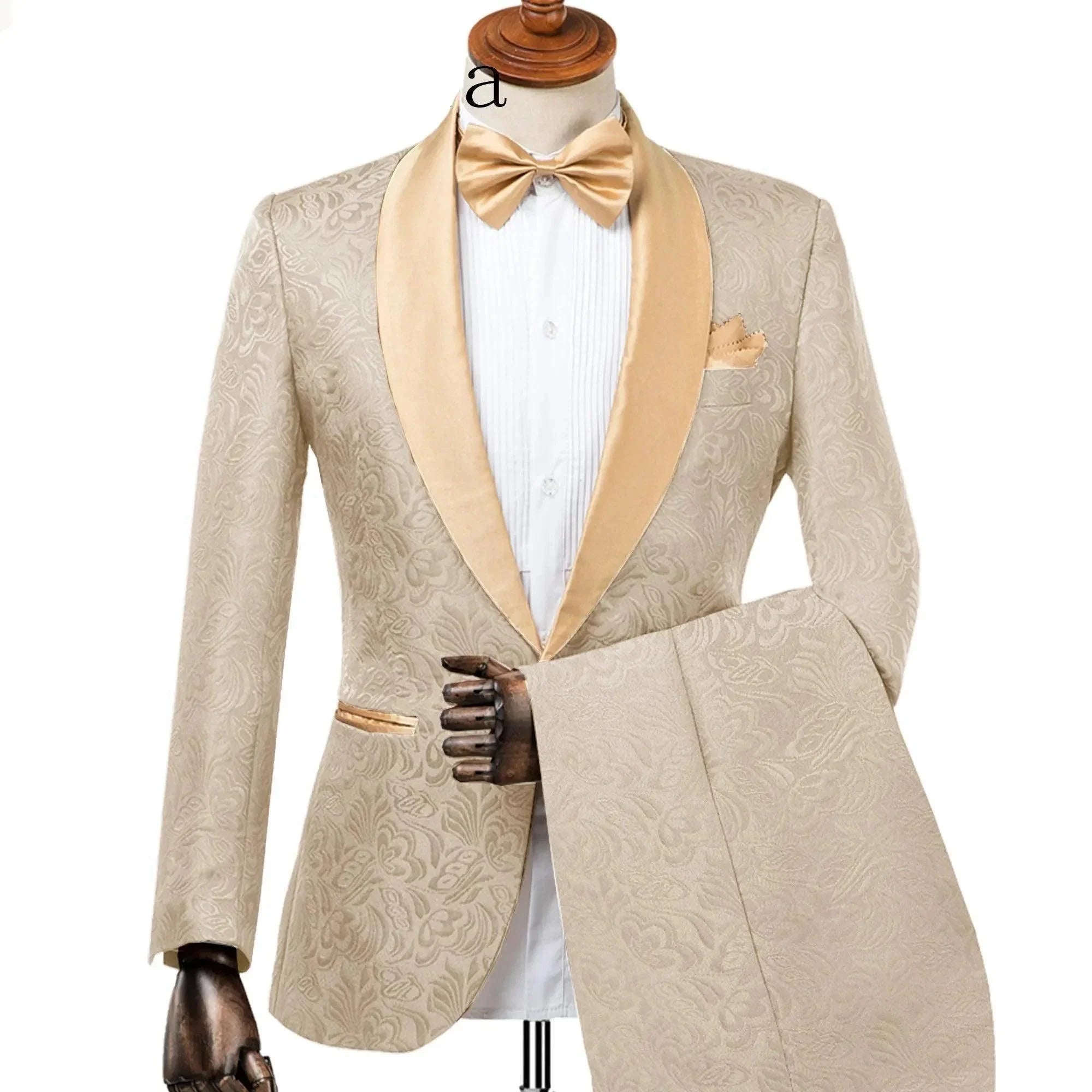 Elegant Men’s Tuxedo Suit - Texture Single-Breasted