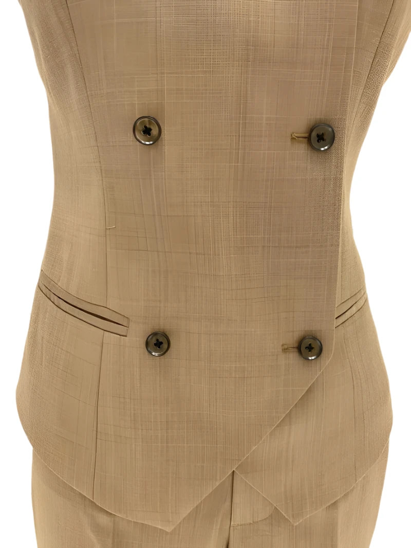 Khaki Three Piece Suit - Women Trouser Suit - Pantsuit - Guocali