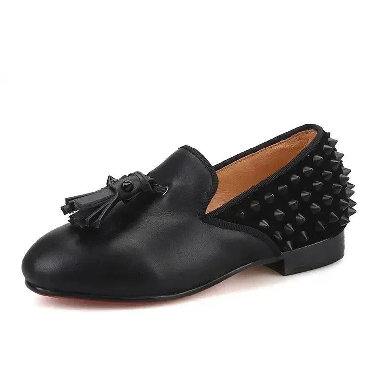Kids Casual Tassel Dress Loafers - Slip-On Flat Formal Dress Shoes