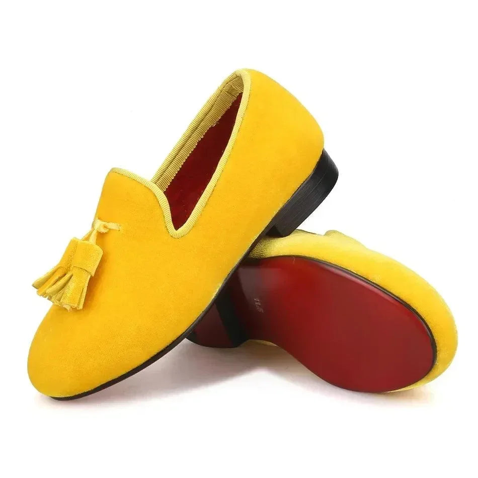 Kids Dress Tassel Loafers - Slip-On Flat Shoes