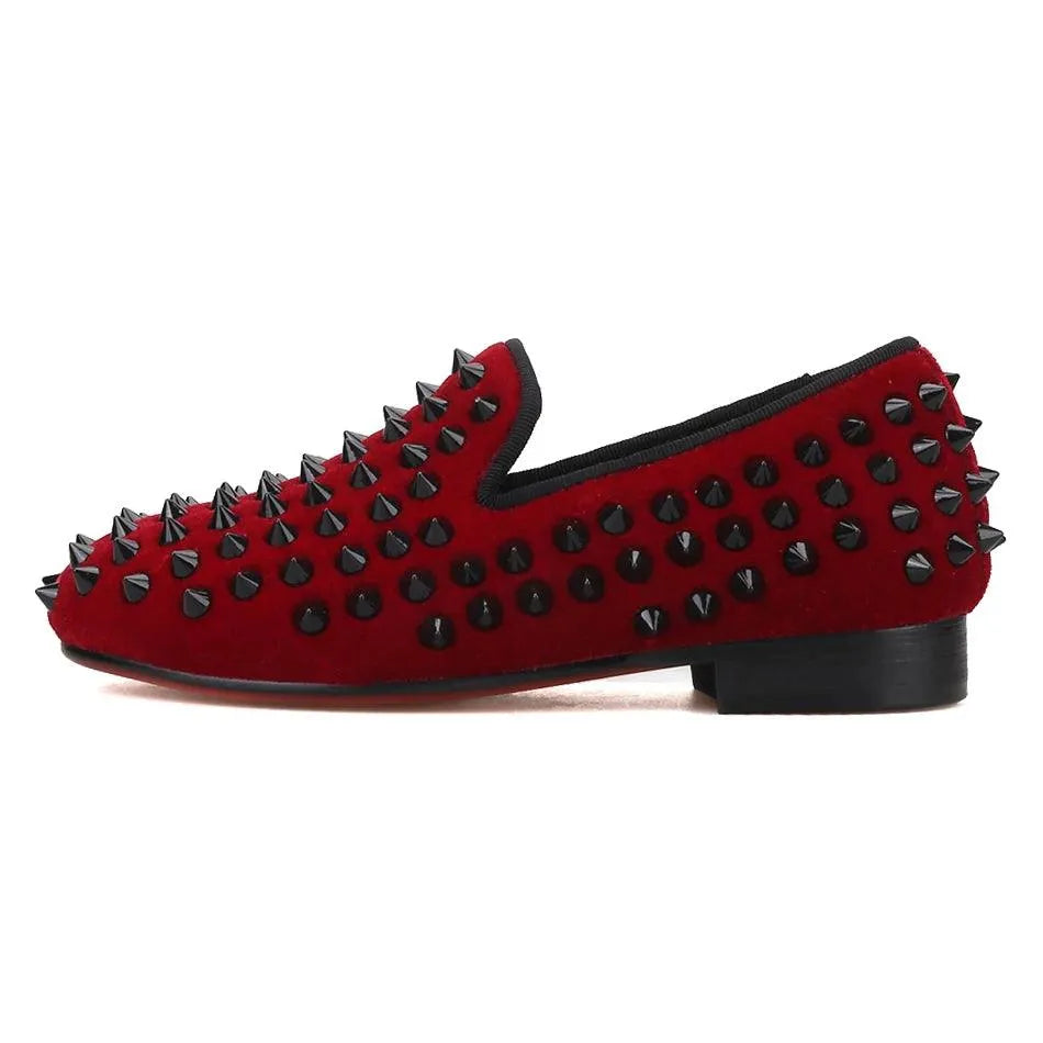 Kids Loafers Classic Style Kids Shoe Velvet Spikes Shoes-Loafer Shoes-GUOCALI