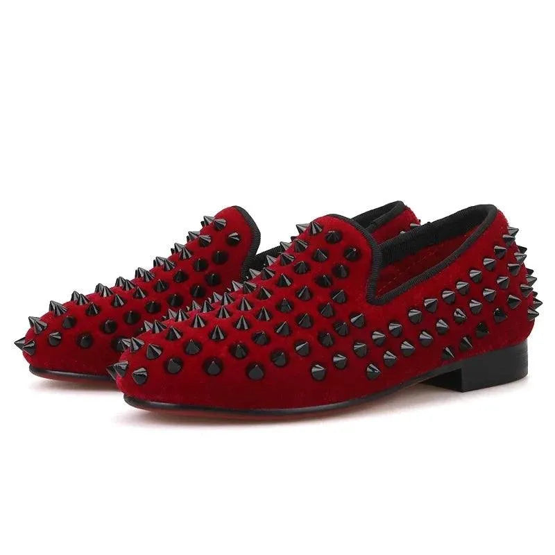 Kids Loafers Classic Style Kids Shoe Velvet Spikes Shoes-Loafer Shoes-GUOCALI