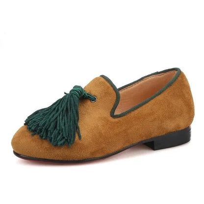 Kids Loafers Khaki Kids' Loafer Shoes: Classic Style with Tassel Detailing - Loafer Shoes - Guocali