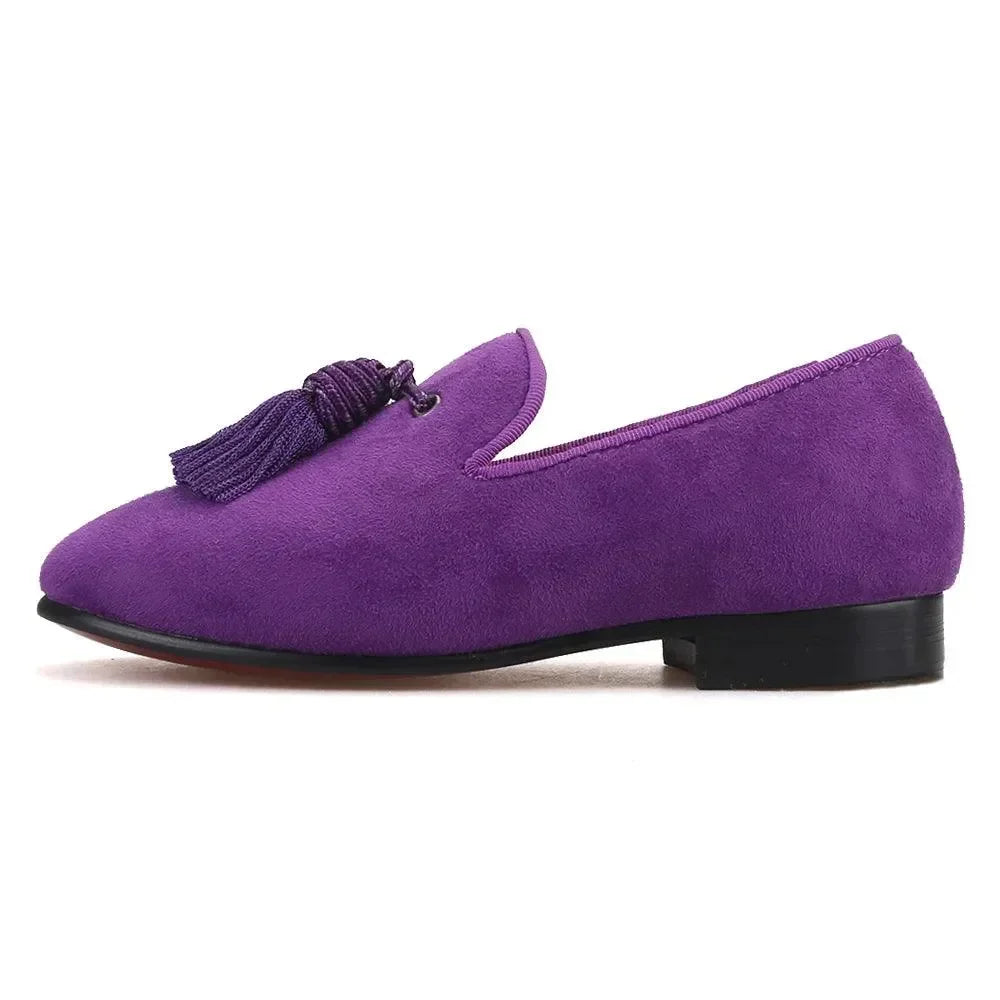 Kids Dress Tassel Loafers - Slip-On Flat Shoes