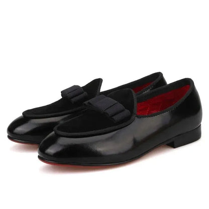 Kids Loafers Party-Ready: Handmade Children's Loafers with Red Outsoles - Loafer Shoes - Guocali