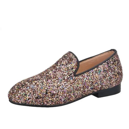 Kids Loafers Sparkle Step: Handcrafted Multicolor Children's Loafers-Loafer Shoes-GUOCALI