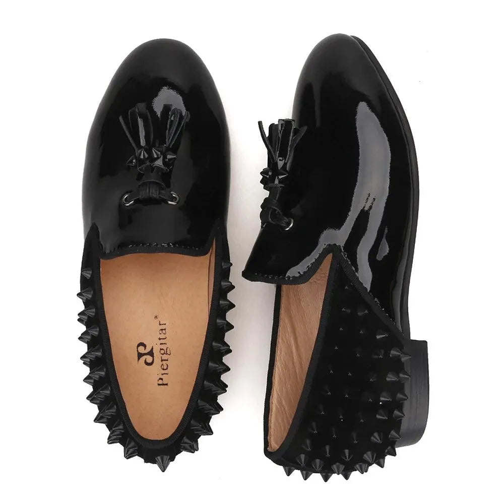 Kids Loafers Timeless Elegance: Handmade Children's Spiked Tassel Loafers - Loafer Shoes - Guocali