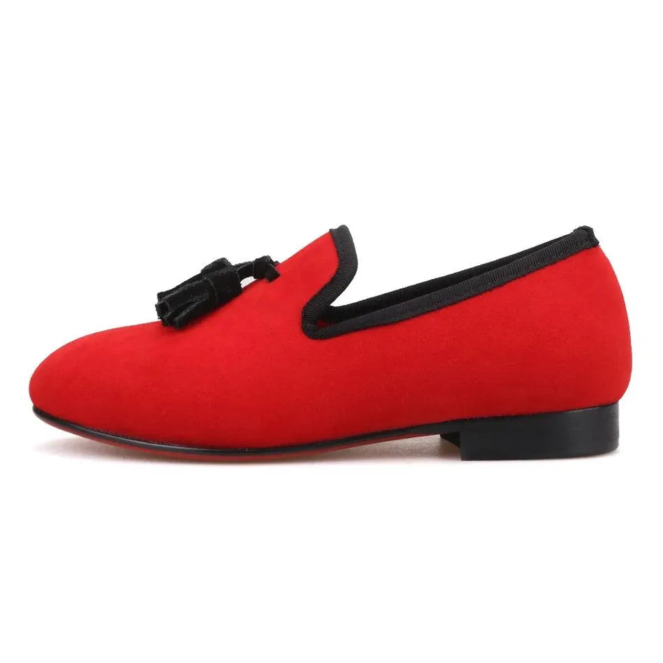 Kids Loafers Twinkle-Tassel:Parent-Child Velvet Loafers-Loafer Shoes-GUOCALI