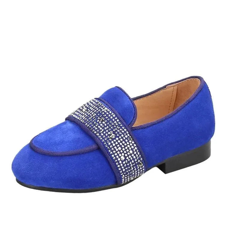 Kids Loafers Twinkle-Toes: Sparkling Steps Handcrafted Rhinestone Kids' Loafers - Loafer Shoes - Guocali