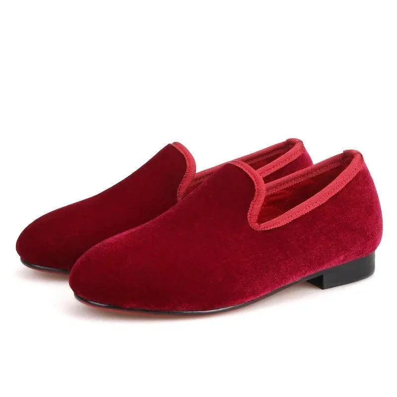 Kids Loafers Velvet Comfort: Handcrafted Loafer Shoes for Kids - Loafer Shoes - Guocali