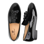 Kids Tassel Dress Loafers - Slip-On Flat Formal Dress Shoes