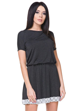 Lace Knit Mini Dress Casual Lightweight Style - Guocali