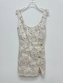 Lace Slash Neck Party Dress - Guocali