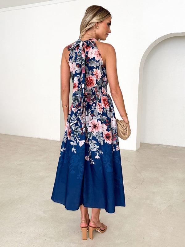 Ladies Halter neck Floral Summer Dress - Dresses - Guocali