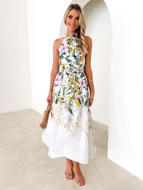 Ladies Halter neck Floral Summer Dress - Dresses - Guocali