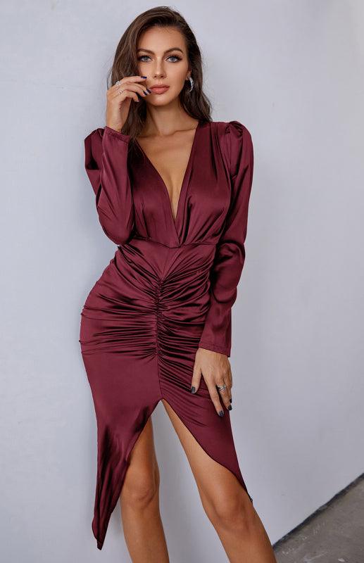 Ladies Irregular Bodycon Party Dress - Dresses - Guocali