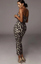 Ladies Sleeveless V-Neck Wild Print Dress