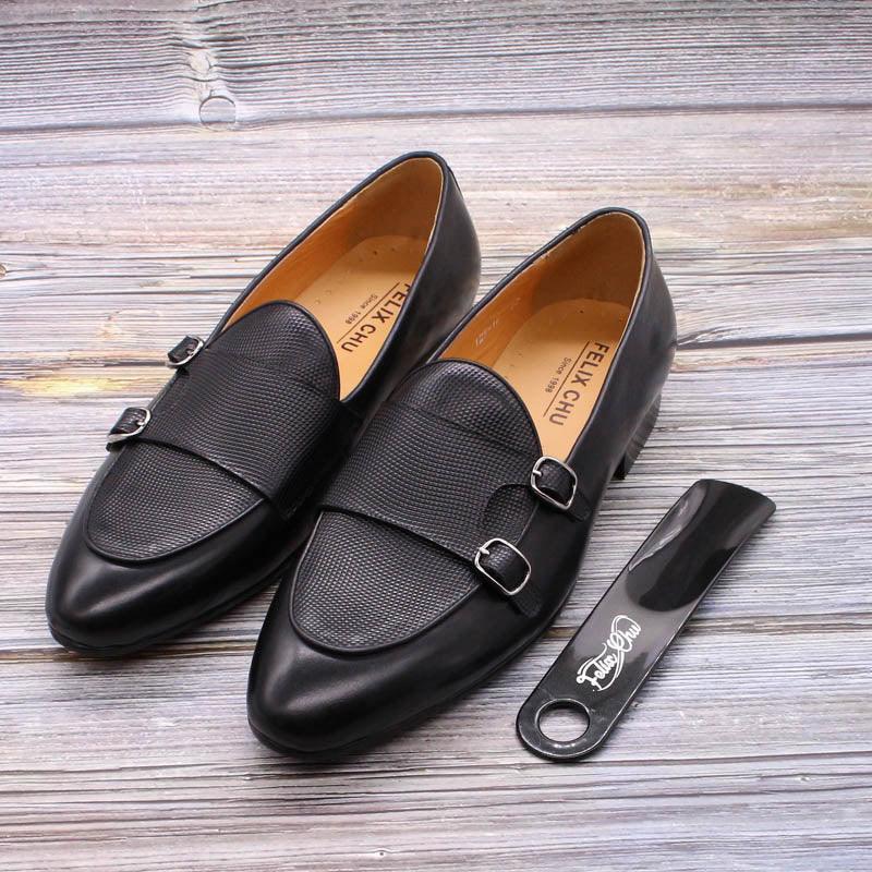 Leather Monk Strap Slip-On Loafers - Men Shoes - Loafer Shoes - Guocali