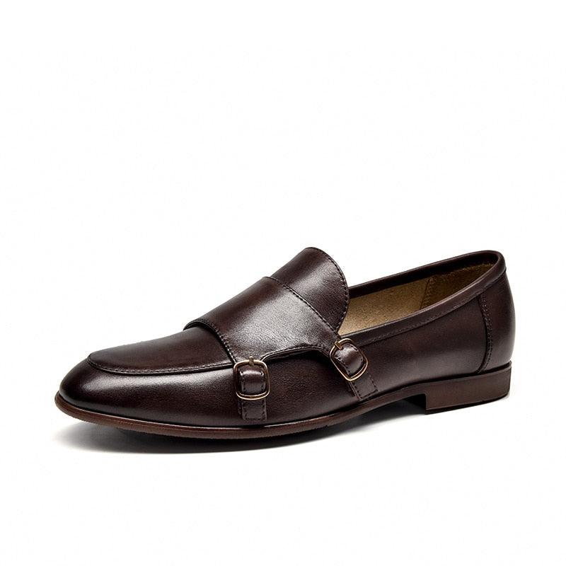 Leather Monk Strap Women Loafers - Loafer Shoes - Guocali