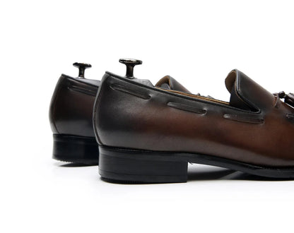 Leather Round Toe Slip-On Business Loafers - Men Shoes -Guocali
