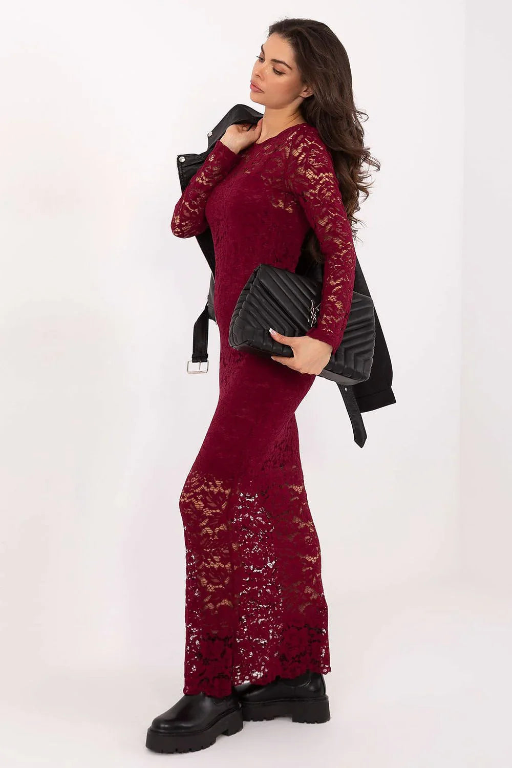 Long Sleeve Lace Maxi Dress Elegant Style - Guocali
