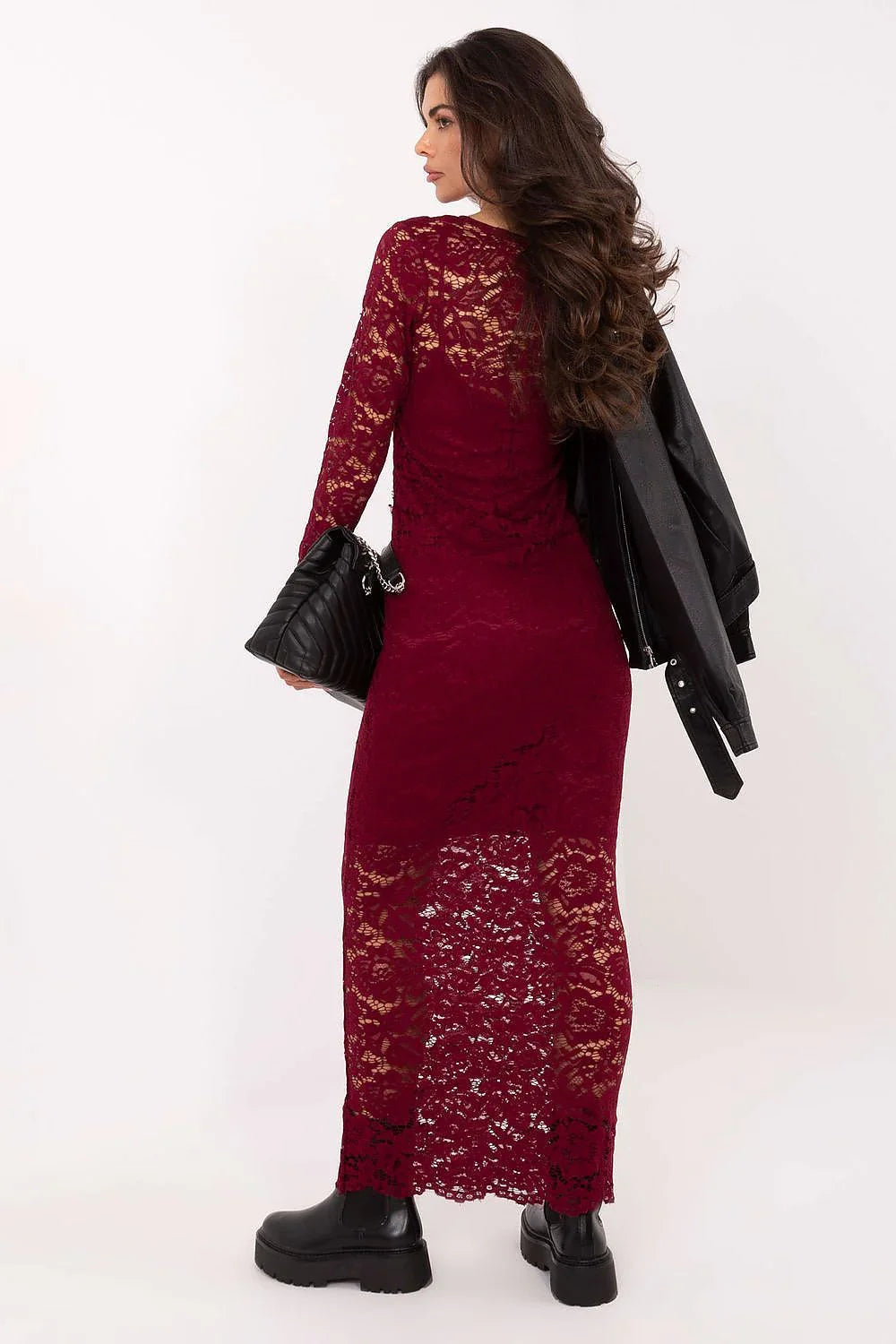 Long Sleeve Lace Maxi Dress Elegant Style - Guocali