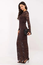 Long Sleeve Lace Maxi Dress Elegant Style - Guocali
