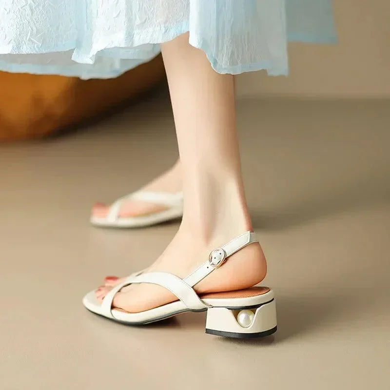 Women Sandals - Block Heels - PU Leather