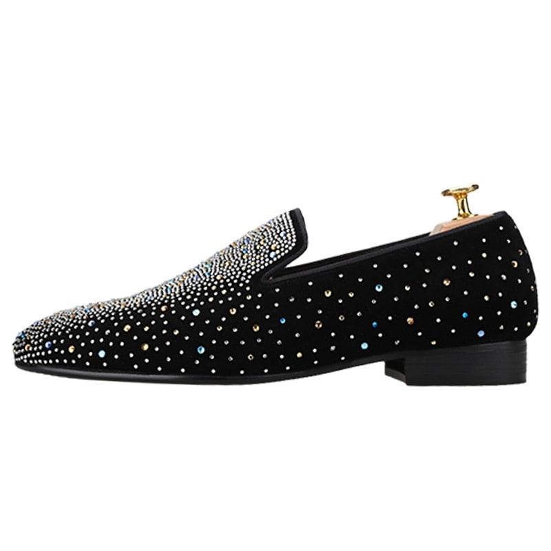 Luxurious Rhinestones Men Loafers - Men Shoes - Loafer Shoes - Guocali