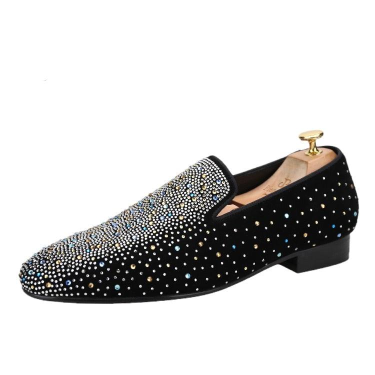 Luxurious Rhinestones Men Loafers - Men Shoes - Loafer Shoes - Guocali