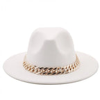 Luxury Fedora Hat And Oversized Chain Handbag -Guocali