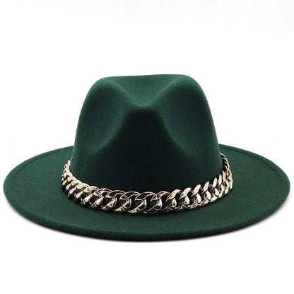 Luxury Fedora Hat With Chain -Guocali